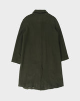 Vintage Fall 1999 Poor Boy Dark Green Women's Wool Blend Made In Canada Mid Length Overcoat - M