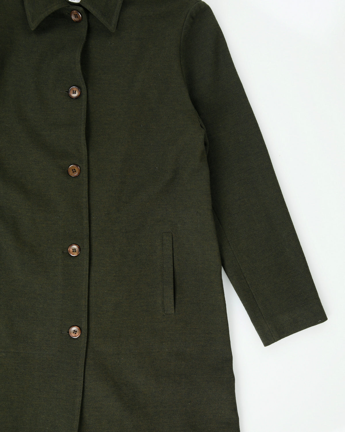 Vintage Fall 1999 Poor Boy Dark Green Women's Wool Blend Made In Canada Mid Length Overcoat - M