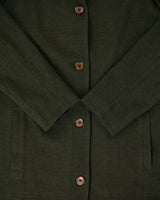 Vintage Fall 1999 Poor Boy Dark Green Women's Wool Blend Made In Canada Mid Length Overcoat - M