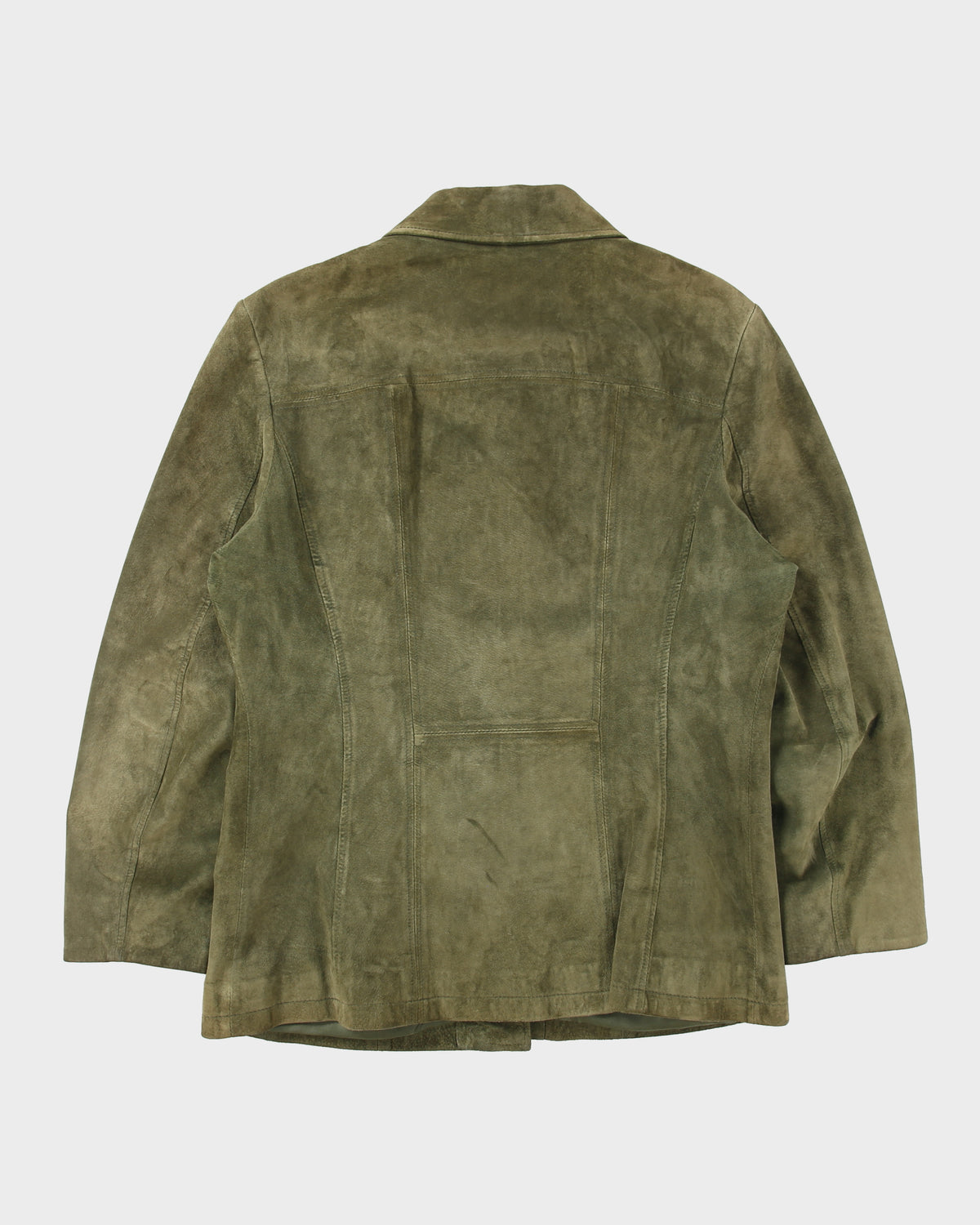 Vintage Y2K 00s Danier Women's Olive Suede Button-Up Jacket - M
