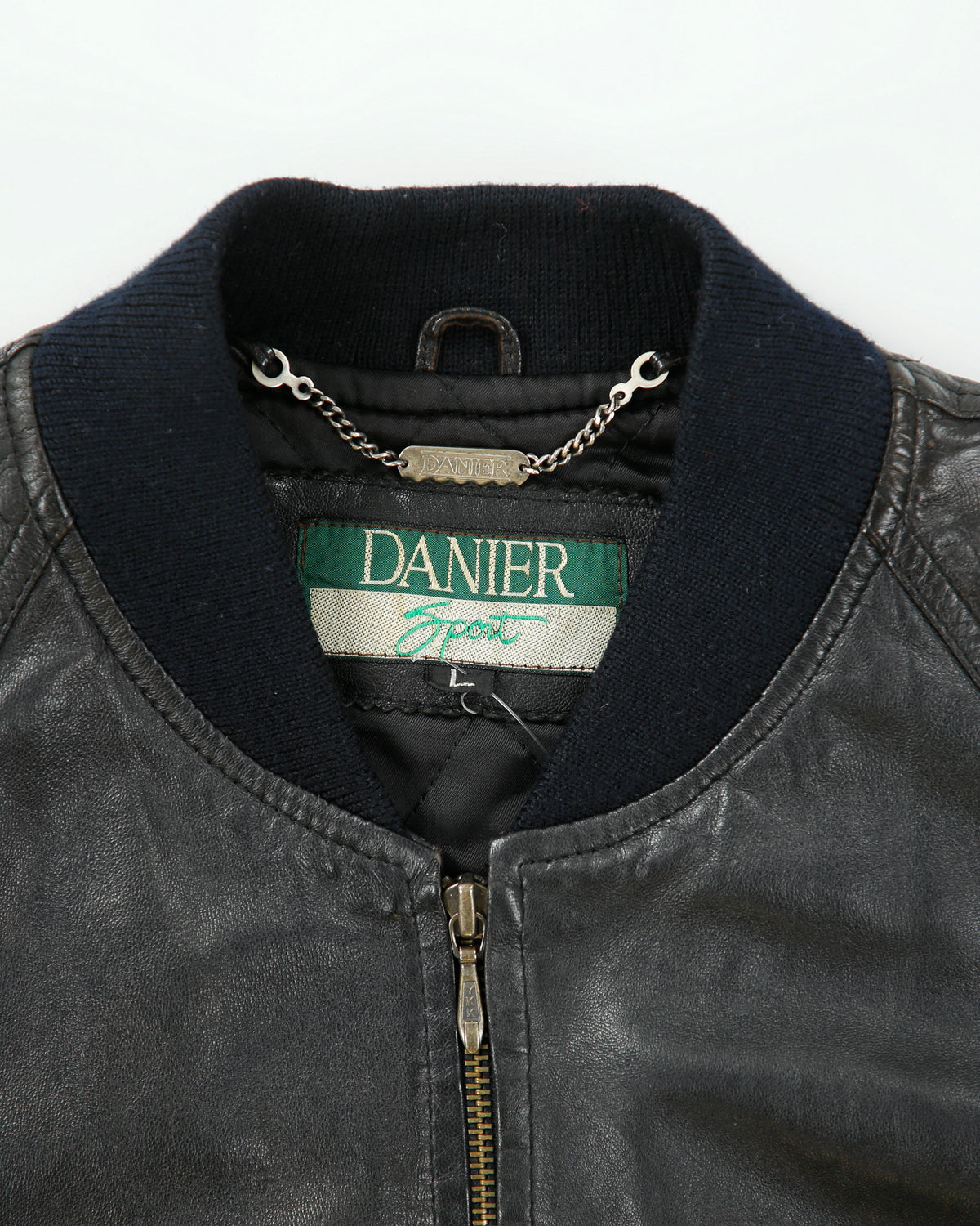 Vintage 1990s Danier Sport Women's Calfskin Leather Quilt Lined Cropped Bomber Jacket - L