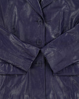 Vintage 1990s Danier Women's Deep Purple Calfskin Leather Blazer Jacket - S