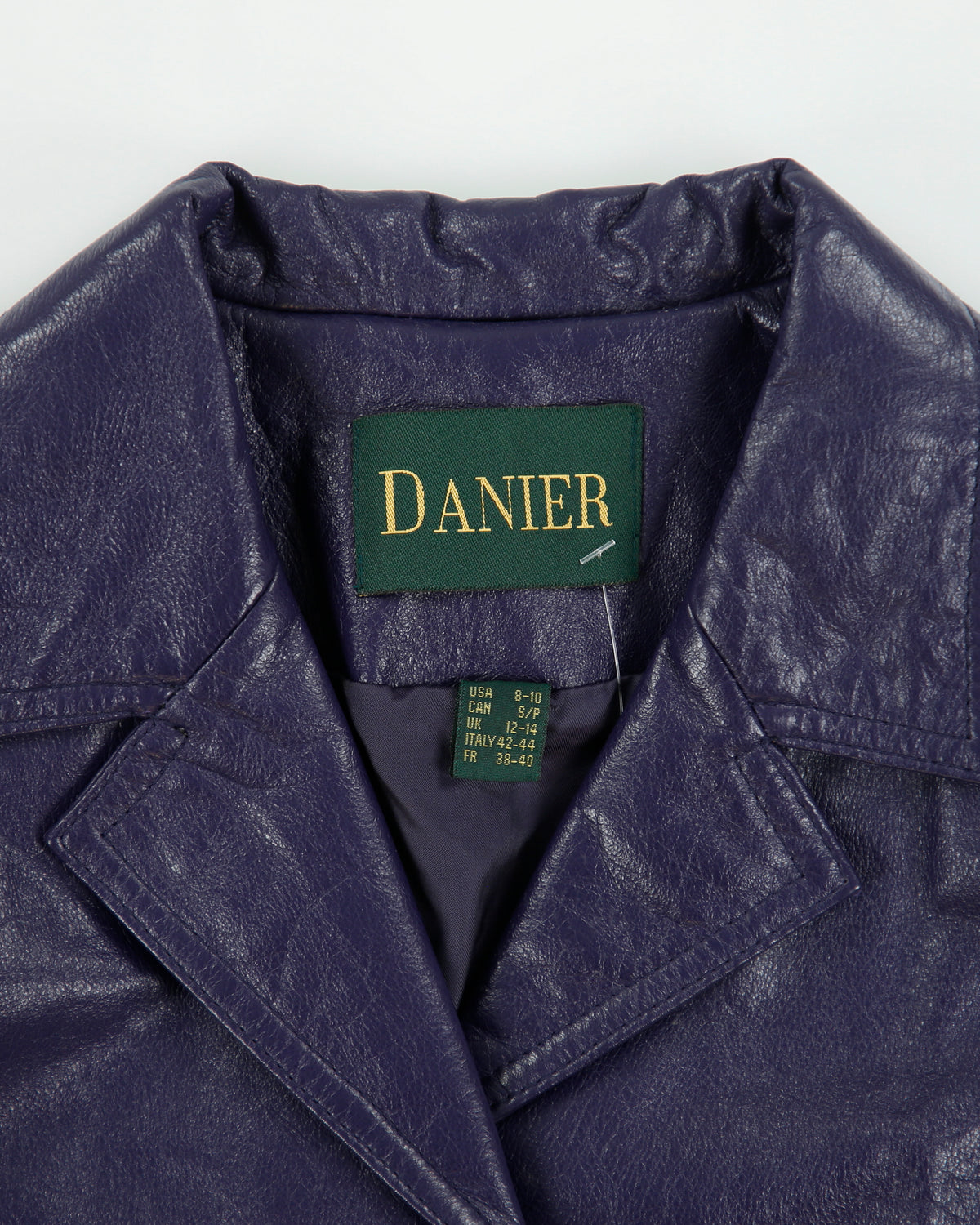 Vintage 1990s Danier Women's Deep Purple Calfskin Leather Blazer Jacket - S