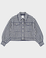 Sandro Women's Jayce Cropped Mohair Wool Blend Check Tweed Jacket - S