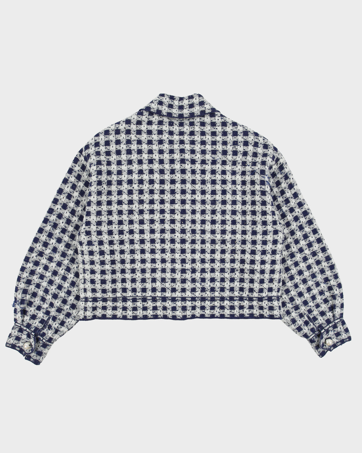Sandro Women's Jayce Cropped Mohair Wool Blend Check Tweed Jacket - S