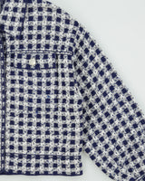 Sandro Women's Jayce Cropped Mohair Wool Blend Check Tweed Jacket - S