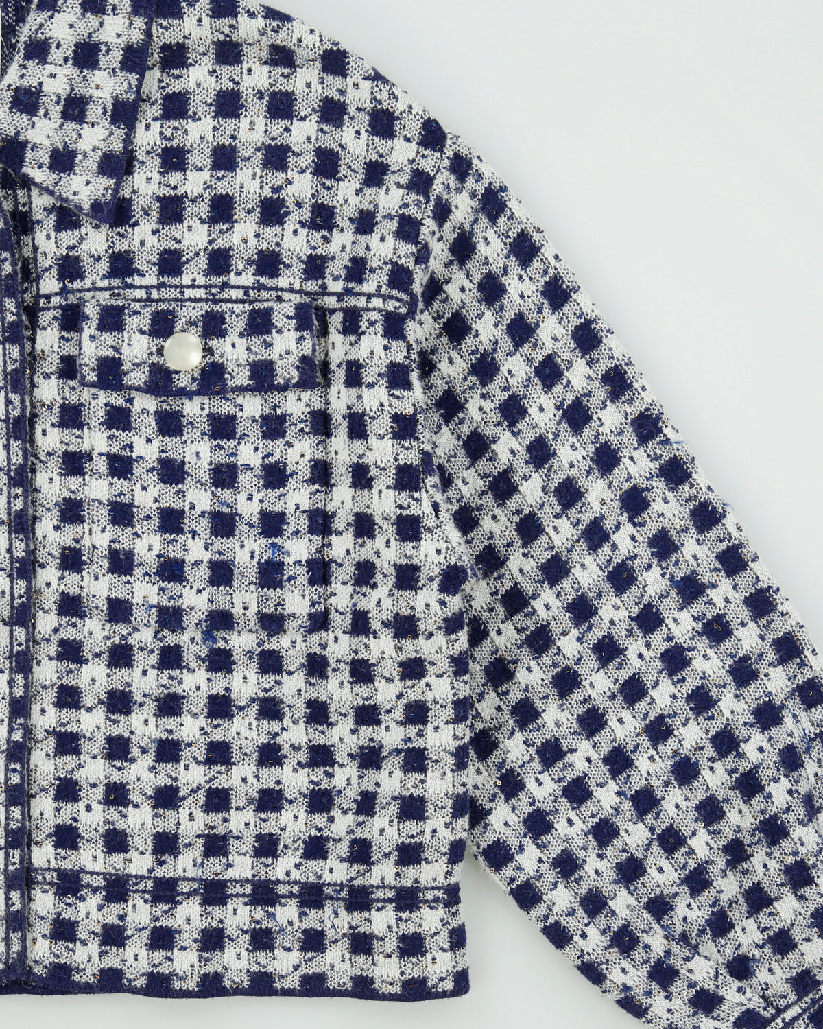 Sandro Women's Jayce Cropped Mohair Wool Blend Check Tweed Jacket - S