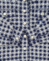 Sandro Women's Jayce Cropped Mohair Wool Blend Check Tweed Jacket - S
