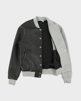 T By Alexander Wang Women's Split Lambskin Leather Sweatshirt Varsity Bomber Jacket - XS