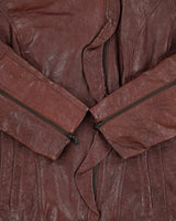 Vintage Y2K 00s Danier Women's Maroon Leather Thinsulate Lined Asymmetrical Faux Fur Hooded Jacket - M