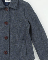 Vintage James By Peter James Women's Harris Tweed Wool Made In GB Button Front Jacket - S
