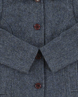 Vintage James By Peter James Women's Harris Tweed Wool Made In GB Button Front Jacket - S