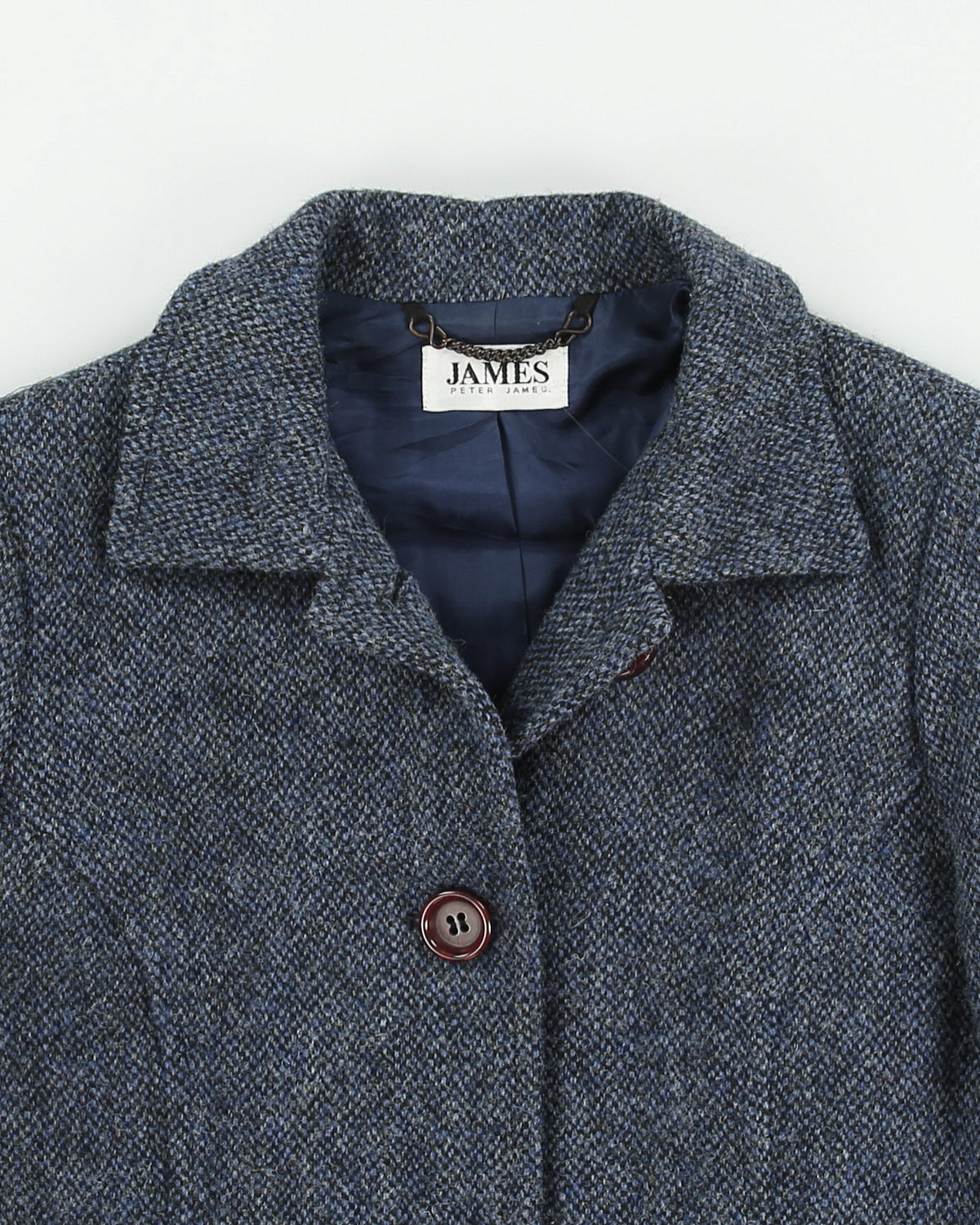 Vintage James By Peter James Women's Harris Tweed Wool Made In GB Button Front Jacket - S