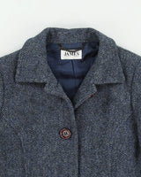 Vintage James By Peter James Women's Harris Tweed Wool Made In GB Button Front Jacket - S