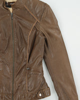 Vintage Y2K 00s Danier Leather Cafe Racer Moto Buckle Back Detail Jacket - XS
