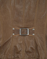 Vintage Y2K 00s Danier Leather Cafe Racer Moto Buckle Back Detail Jacket - XS