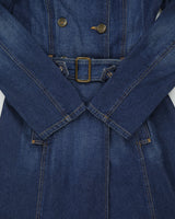 Vintage Y2K 00s Morgan De Toi Double Breasted Belted Long Denim Jacket - S