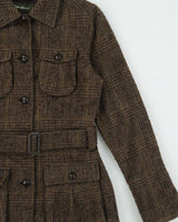 Vintage Eddie Bauer Alpaca/Mohair/Wool Blend Belted Button Front Jacket - S