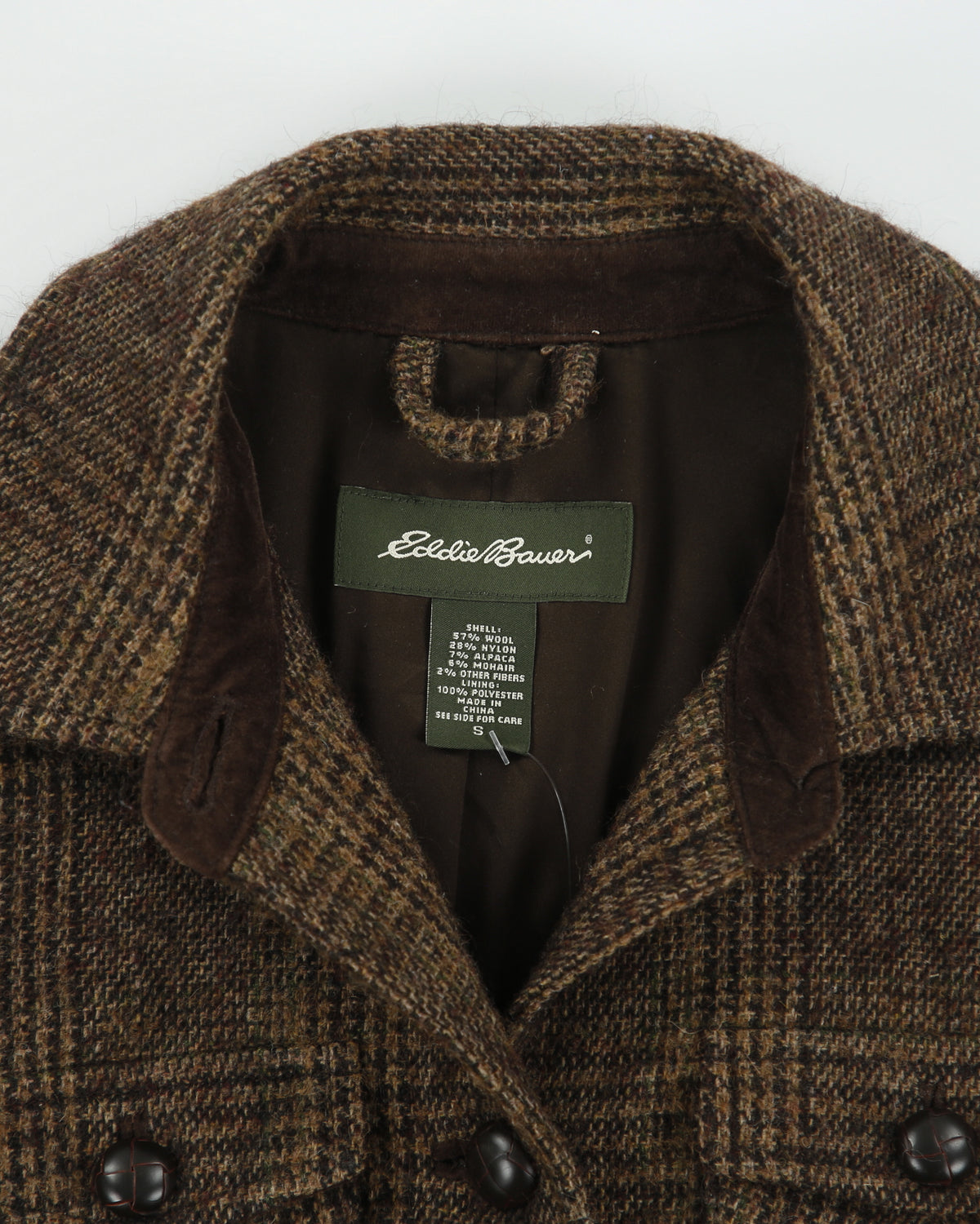 Vintage Eddie Bauer Alpaca/Mohair/Wool Blend Belted Button Front Jacket - S