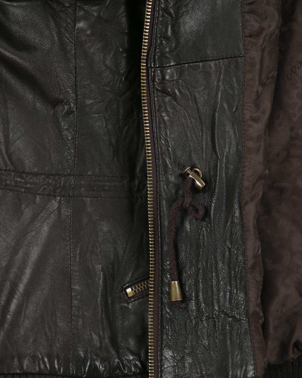 Vintage Y2K 00s Guess Jeans Leather Cafe Racer Moto Jacket - M