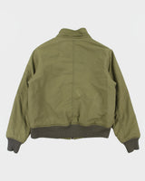 Vintage Y2K 00s Robe Di Kappa Women's Khaki Canvas Quilt Lined Rib Bomber Jacket - S