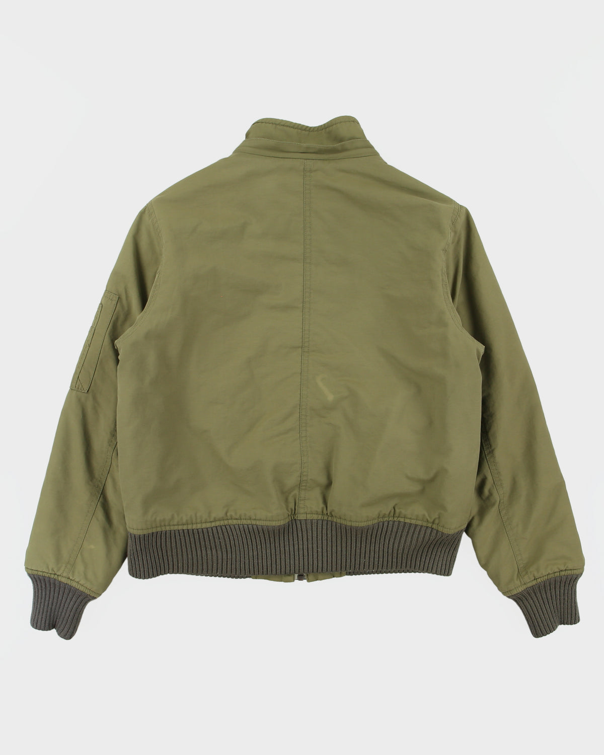 Vintage Y2K 00s Robe Di Kappa Women's Khaki Canvas Quilt Lined Rib Bomber Jacket - S