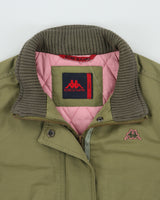 Vintage Y2K 00s Robe Di Kappa Women's Khaki Canvas Quilt Lined Rib Bomber Jacket - S