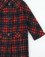 Vintage 1950s Lassie G.H Wiltsie Women's Plaid Italian Mohair Wool Union Made In USA Over Coat - XS
