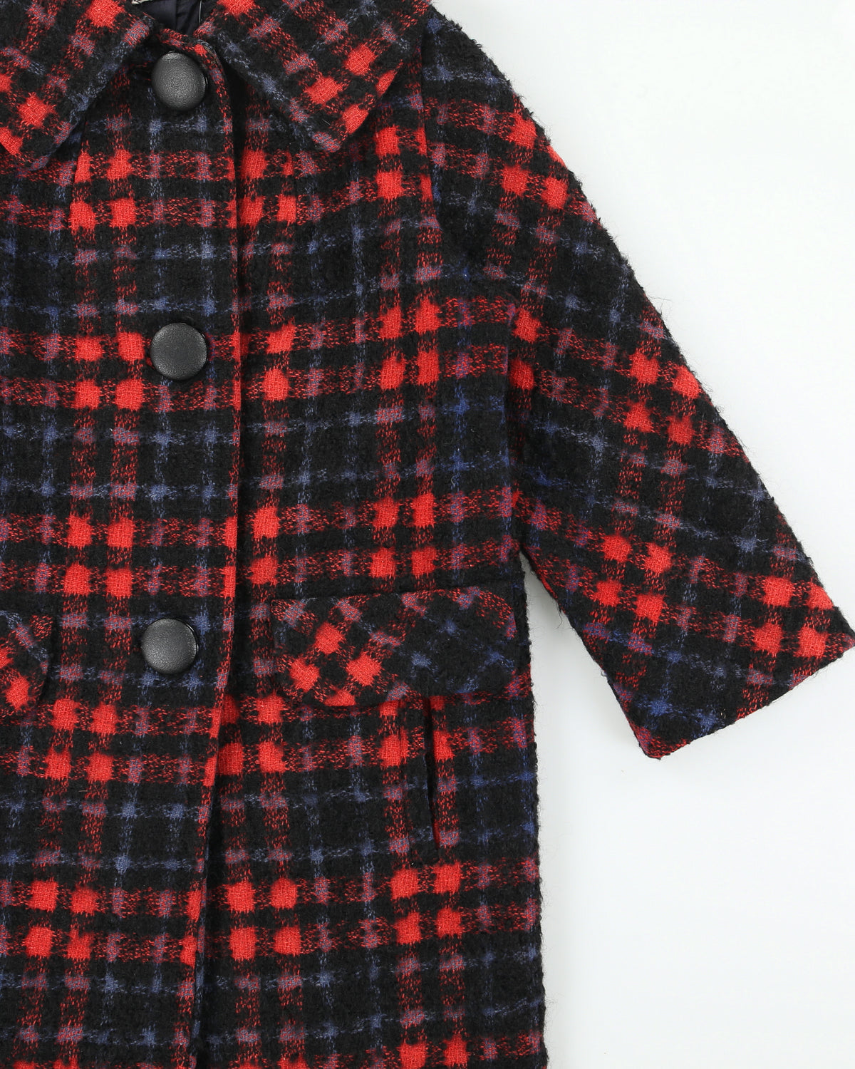 Vintage 1950s Lassie G.H Wiltsie Women's Plaid Italian Mohair Wool Union Made In USA Over Coat - XS