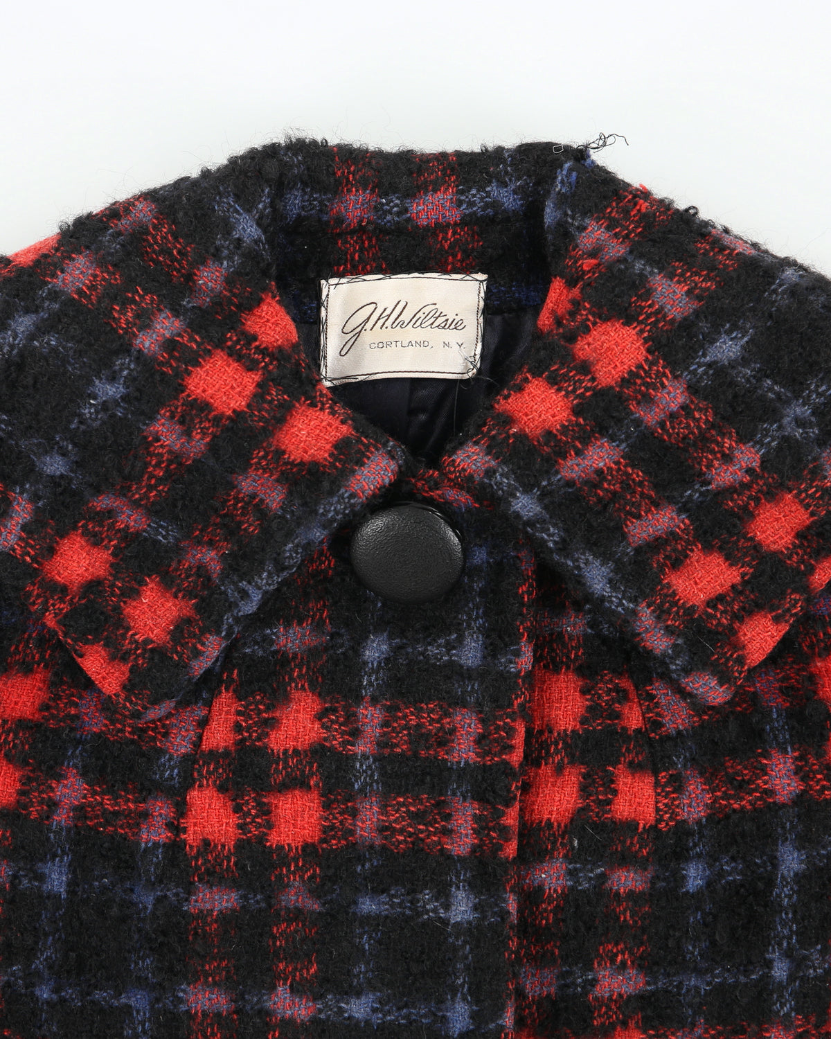 Vintage 1950s Lassie G.H Wiltsie Women's Plaid Italian Mohair Wool Union Made In USA Over Coat - XS