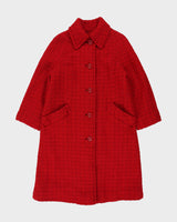 Vintage 1960s Auckie Sanft Women's Linton English Wool Tweed Union Made In Canada Woven Over Coat - S