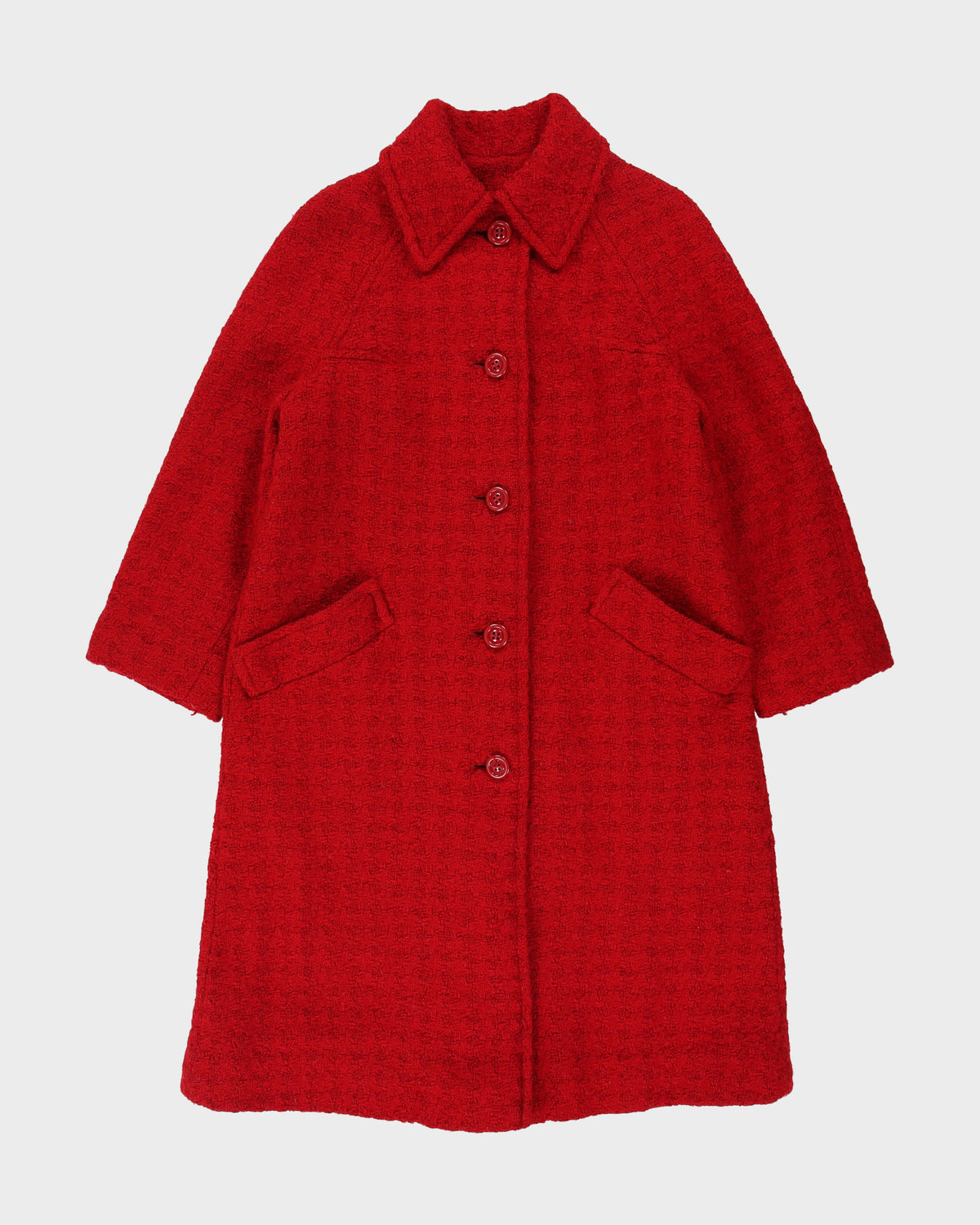 Vintage 1960s Auckie Sanft Women's Linton English Wool Tweed Union Made In Canada Woven Over Coat - S