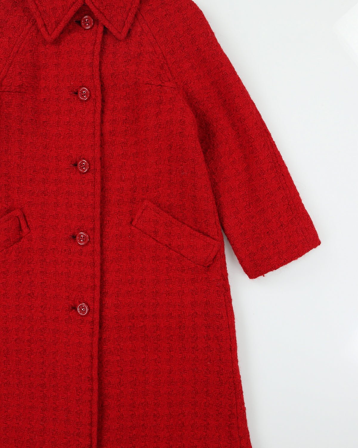 Vintage 1960s Auckie Sanft Women's Linton English Wool Tweed Union Made In Canada Woven Over Coat - S