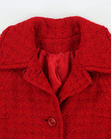 Vintage 1960s Auckie Sanft Women's Linton English Wool Tweed Union Made In Canada Woven Over Coat - S