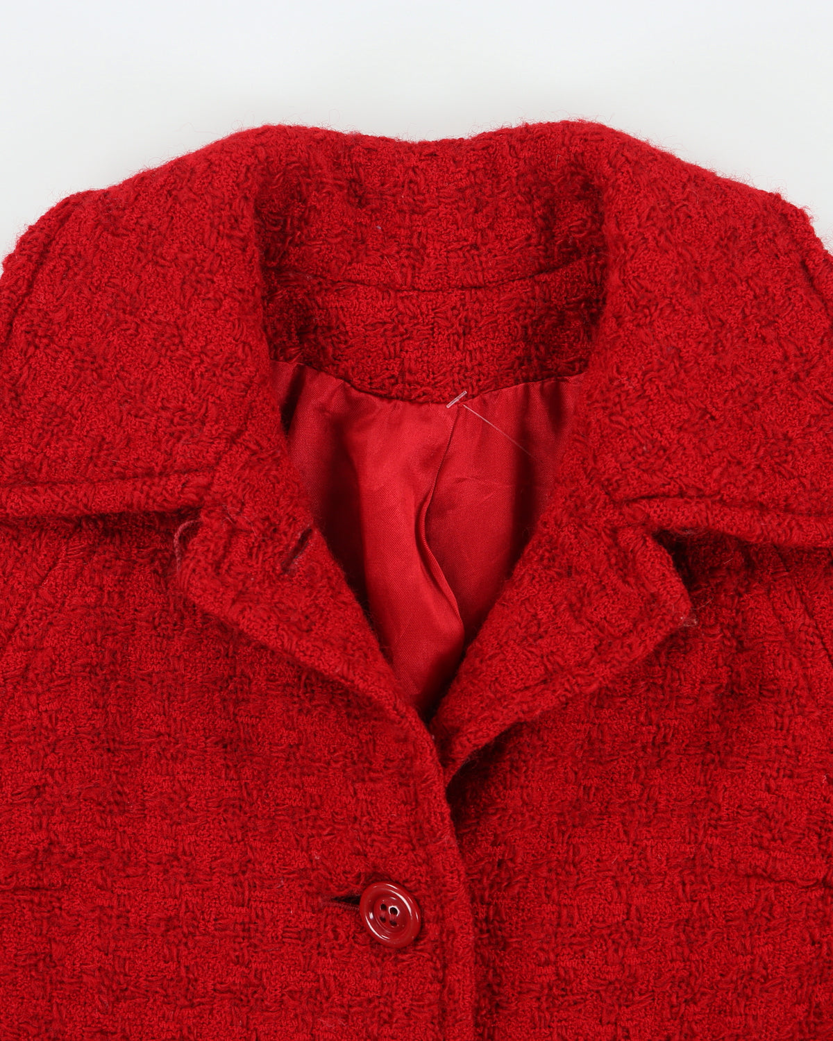 Vintage 1960s Auckie Sanft Women's Linton English Wool Tweed Union Made In Canada Woven Over Coat - S
