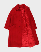 Vintage 1960s Auckie Sanft Women's Linton English Wool Tweed Union Made In Canada Woven Over Coat - S