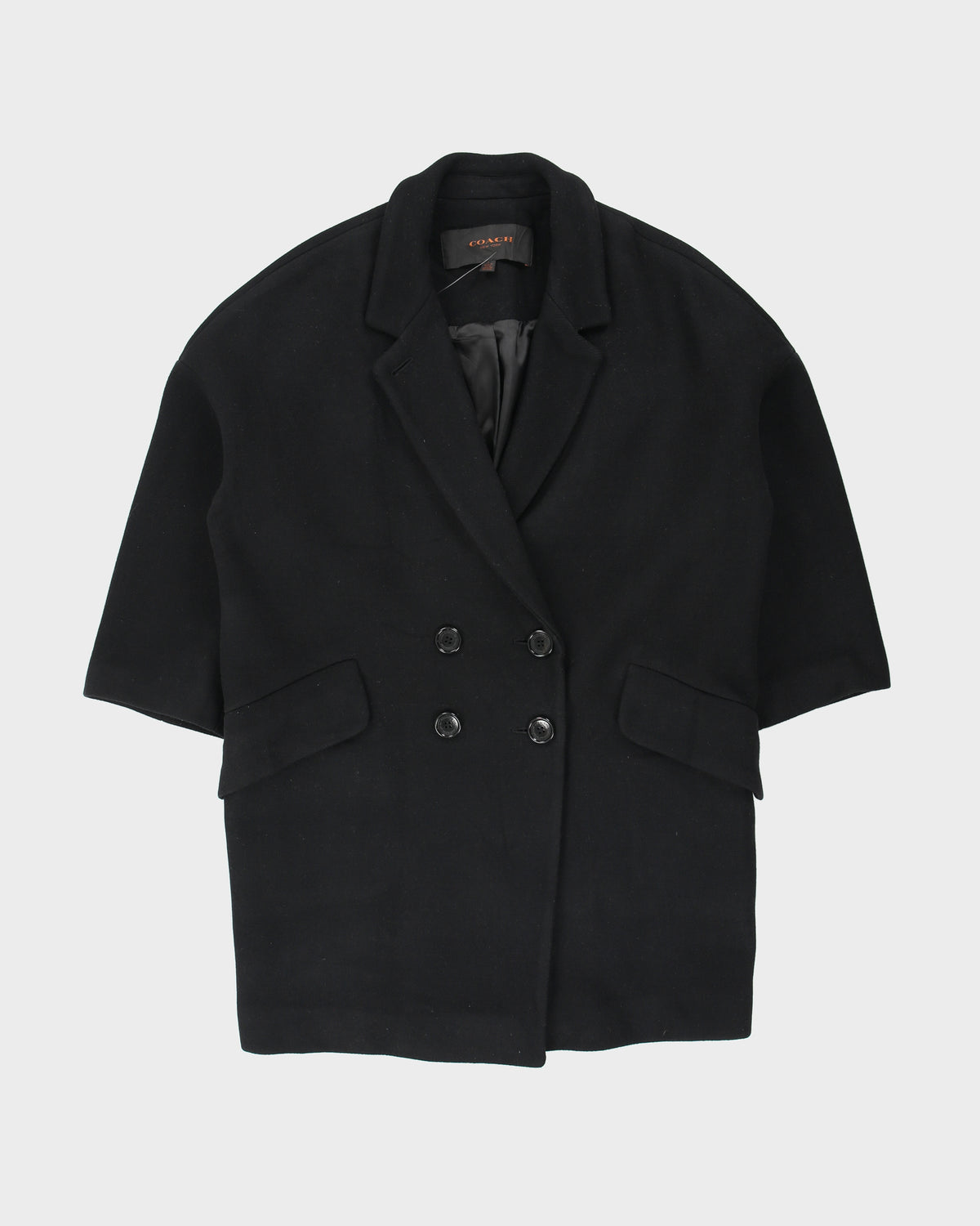 Coach Women's Angora Wool Blend Double Breasted Mid Length Over Coat - S
