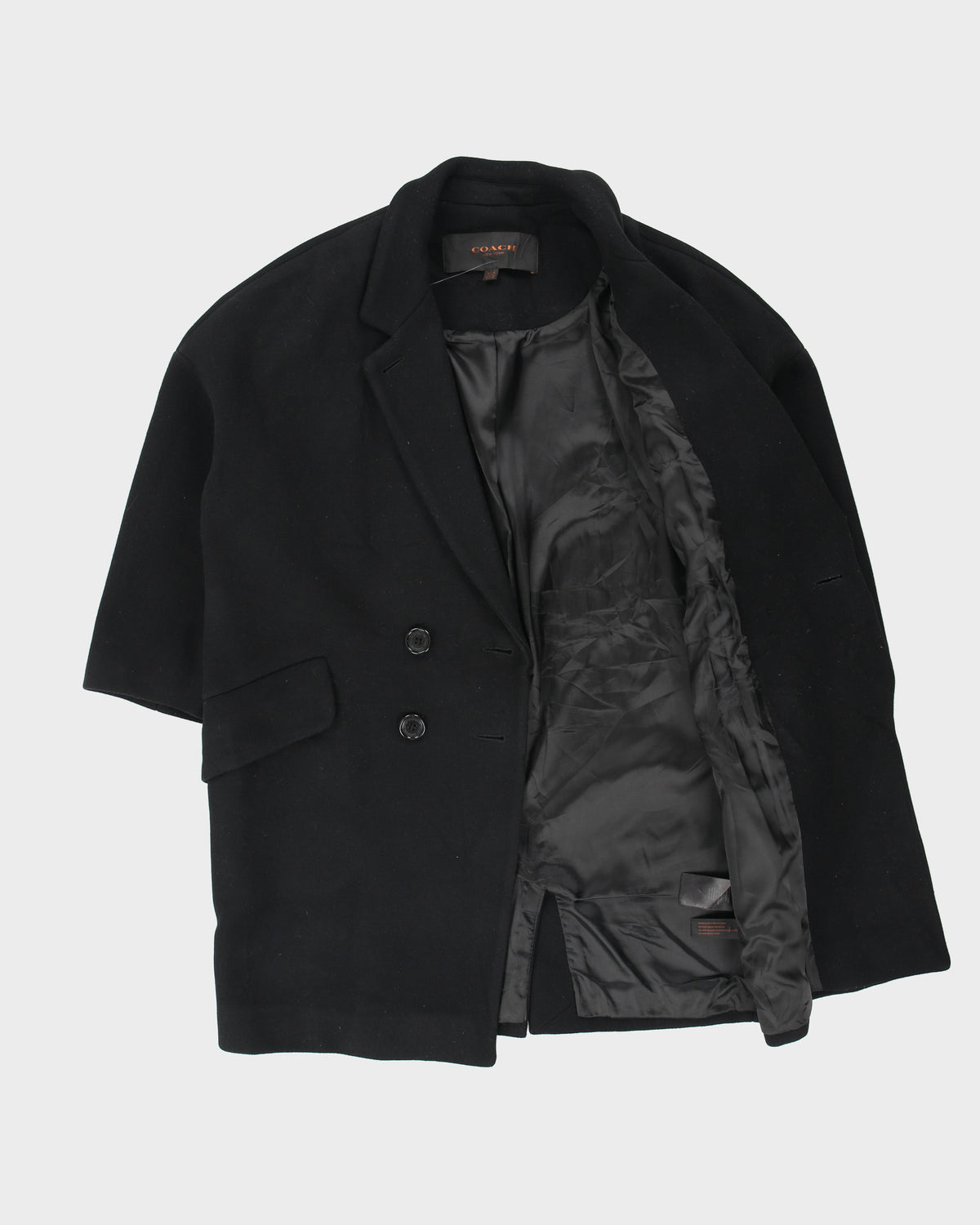 Coach Women's Angora Wool Blend Double Breasted Mid Length Over Coat - S