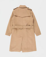 A/W 2024 Burberry Women's Camel Tan Cashmere Kensington Heritage Double Breasted Trench Coat - XS
