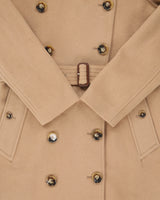 A/W 2024 Burberry Women's Camel Tan Cashmere Kensington Heritage Double Breasted Trench Coat - XS