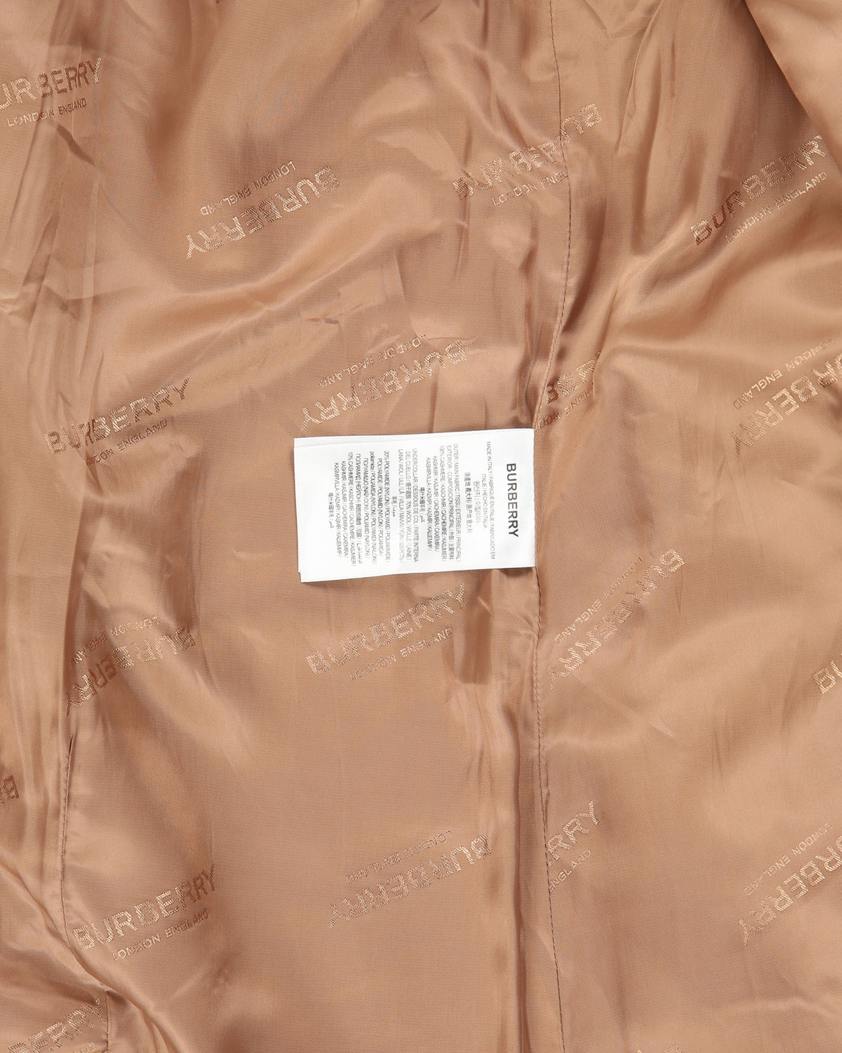 A/W 2024 Burberry Women's Camel Tan Cashmere Kensington Heritage Double Breasted Trench Coat - XS