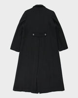 Vintage 1990s Ellabee Women's Wool Made In Canada Double Breasted Peak Lapel Full Length Over Coat - L