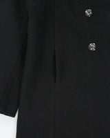 Vintage 1990s Ellabee Women's Wool Made In Canada Double Breasted Peak Lapel Full Length Over Coat - L