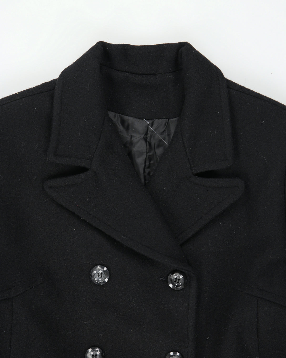 Vintage 1990s Ellabee Women's Wool Made In Canada Double Breasted Peak Lapel Full Length Over Coat - L