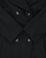 Vintage 1990s Ellabee Women's Wool Made In Canada Double Breasted Peak Lapel Full Length Over Coat - L