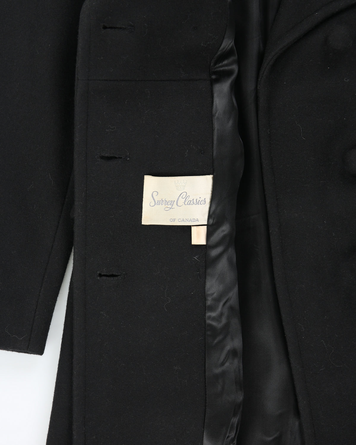 Vintage 1970s Surrey Classics Women's Wool Made In Canada Double Breasted Full Length Over Coat - S