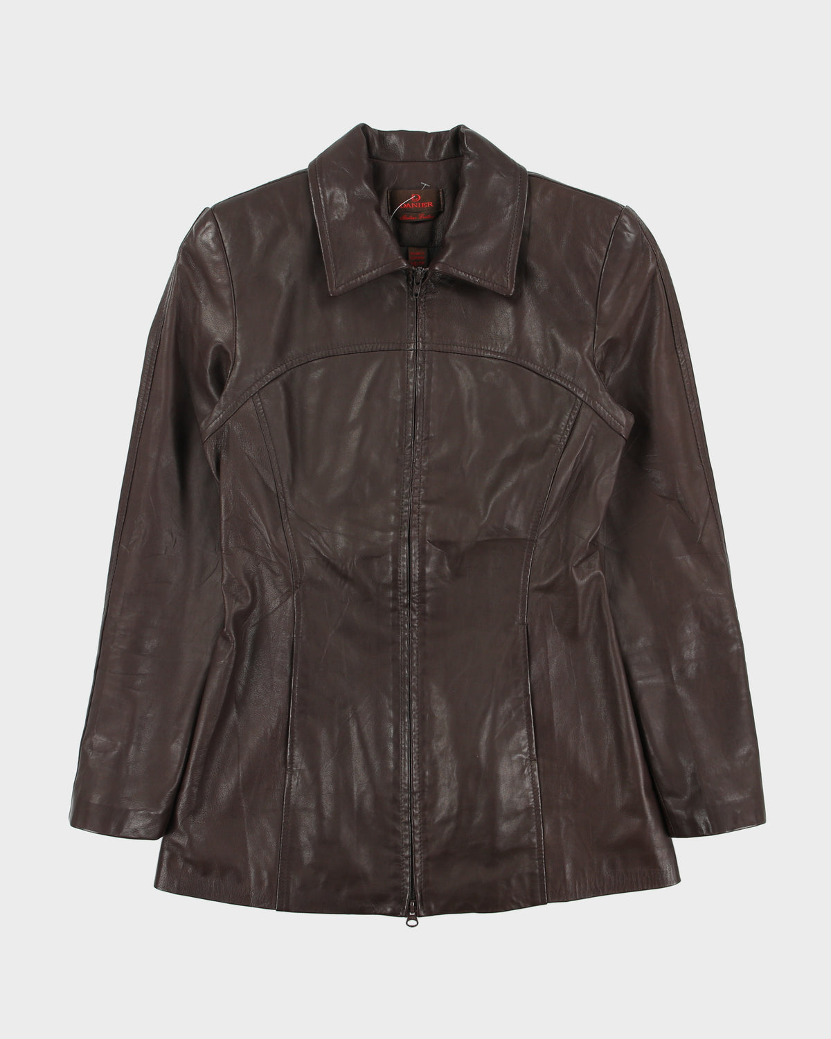 Vintage Y2K 00s Danier A-Line Mid Thigh Chocolate Brown Leather Jacket - XS
