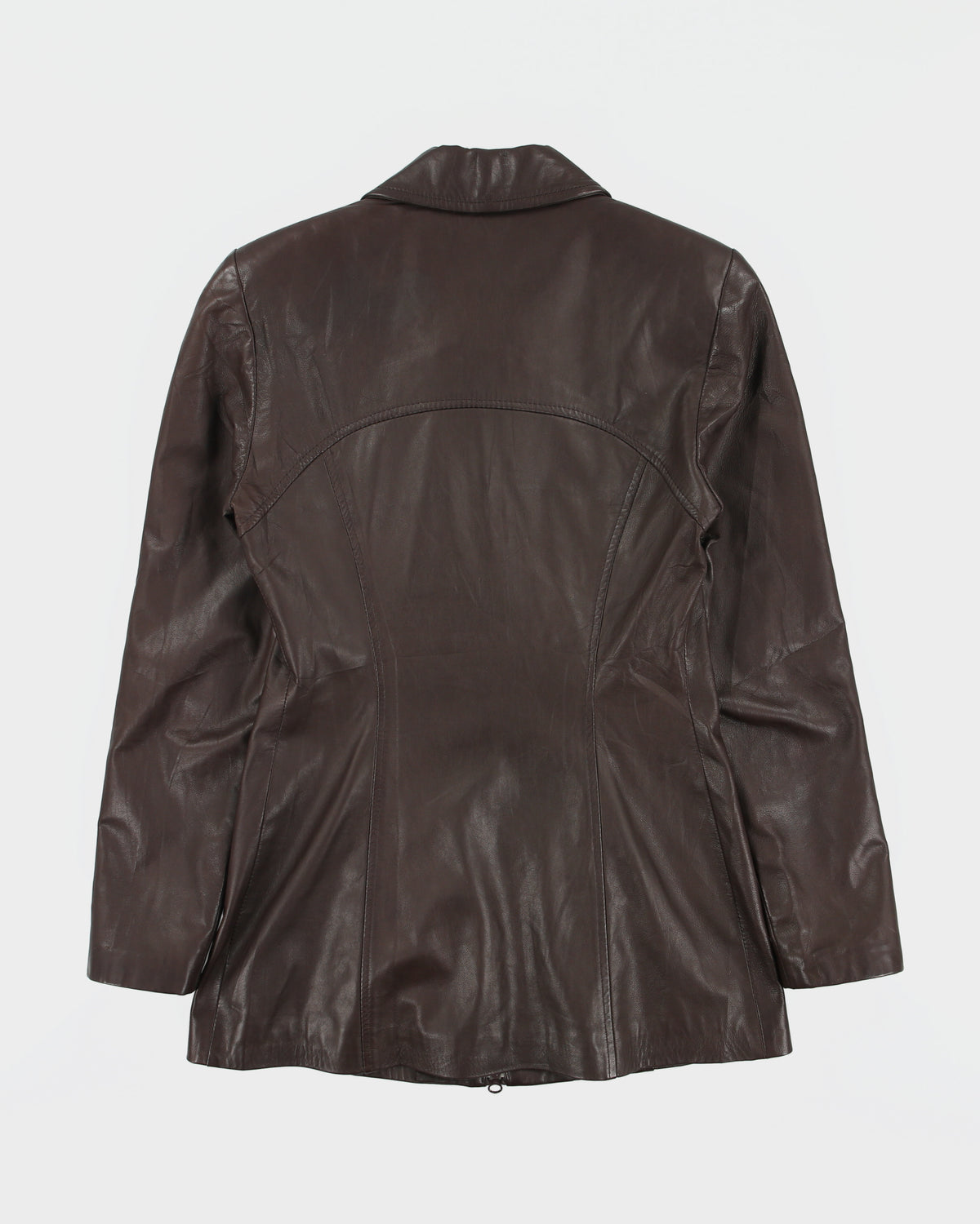 Vintage Y2K 00s Danier A-Line Mid Thigh Chocolate Brown Leather Jacket - XS