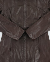 Vintage Y2K 00s Danier A-Line Mid Thigh Chocolate Brown Leather Jacket - XS