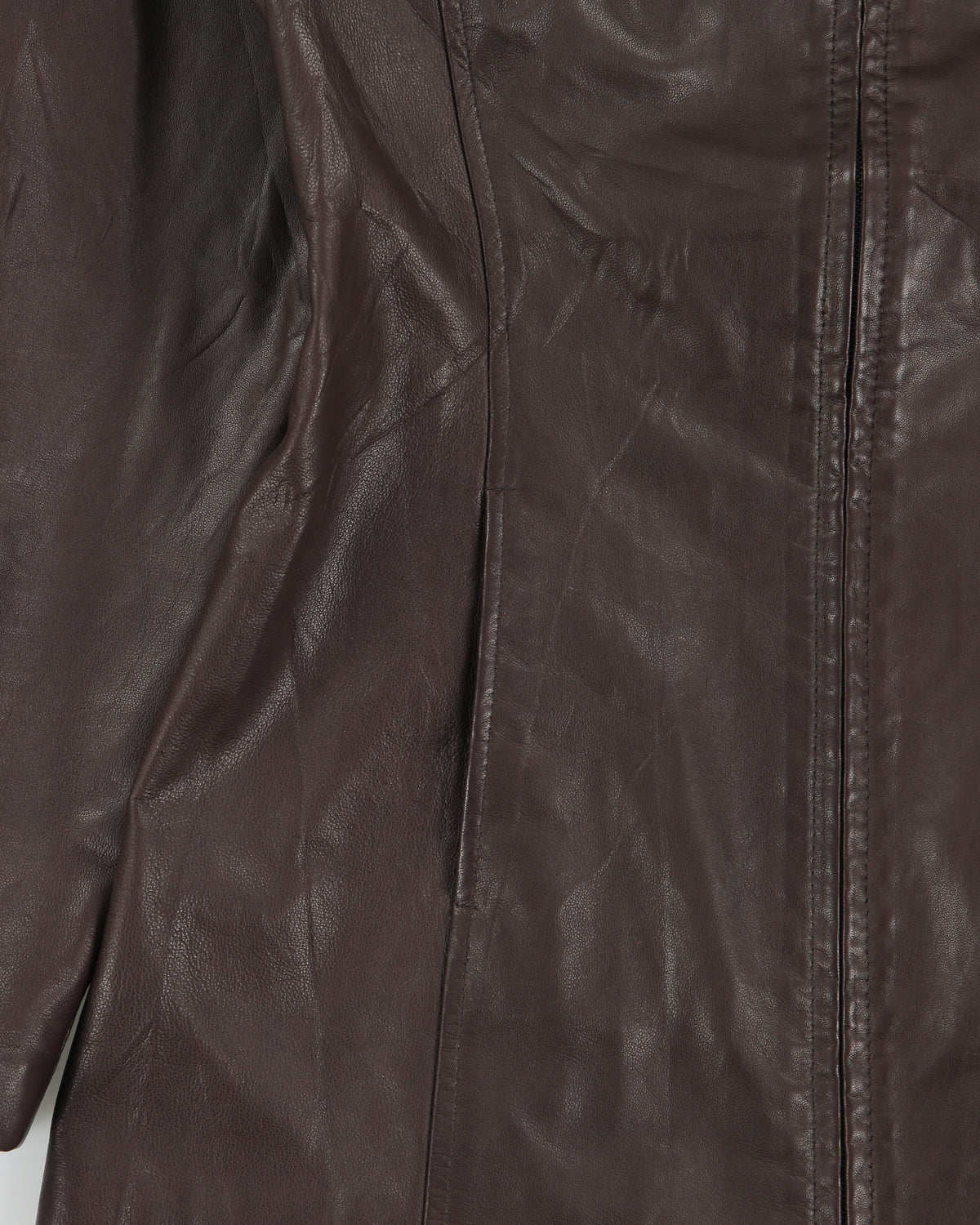 Vintage Y2K 00s Danier A-Line Mid Thigh Chocolate Brown Leather Jacket - XS